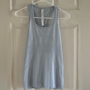 Lululemon swiftly tech tank, size 6, light blue
